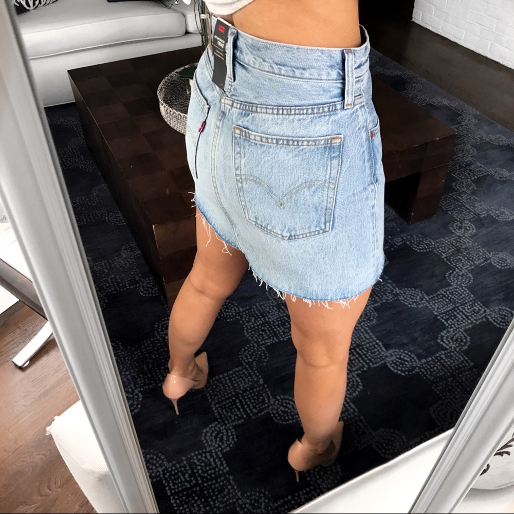 🆕 LEVI'S PREMIUM DECONSTRUCTED ZIPPER MINI SKIRT! - Picture 2 of 5
